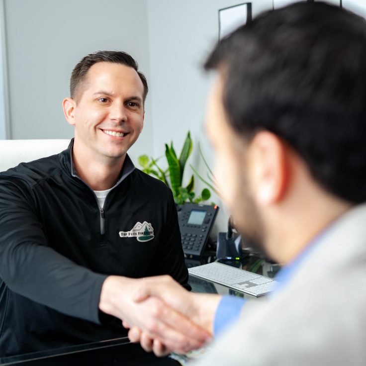 Haven Home Equity loan officer and client shaking hands